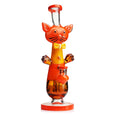 orange Lookah 12" Cute Cat Gentleman Glass Dab Rig