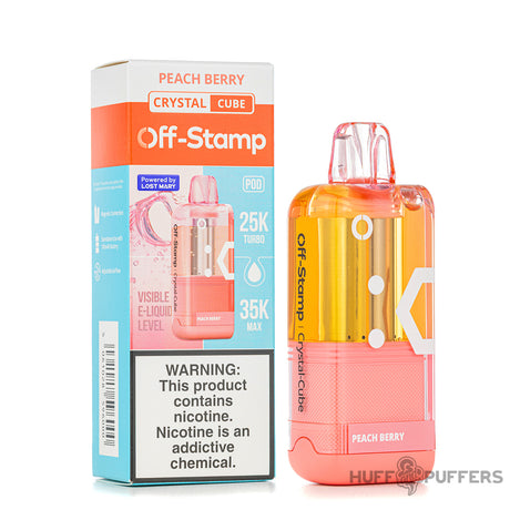 Peach Berry Off Stamp Crystal Cube Pod with packaging