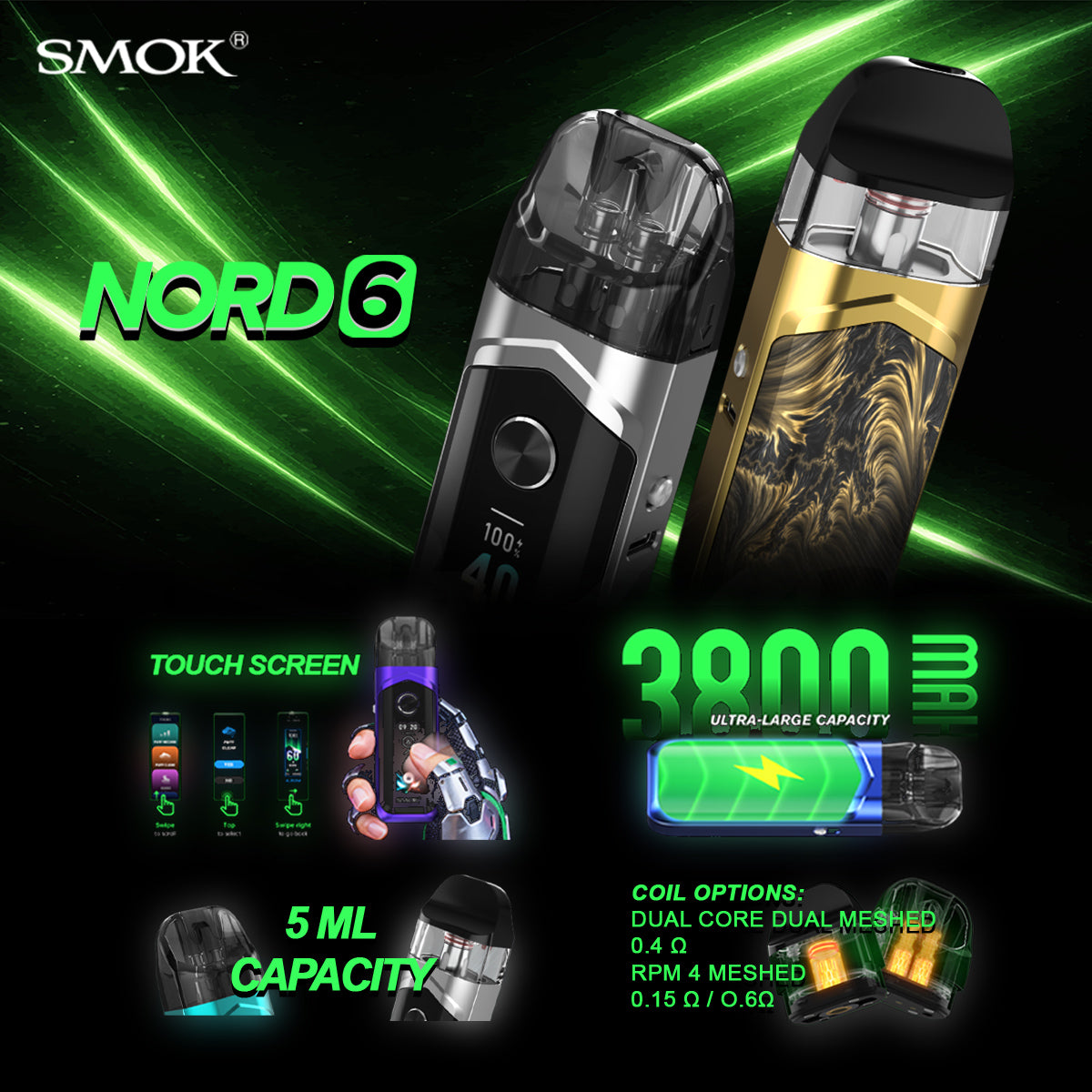 Smok Nord 6 features