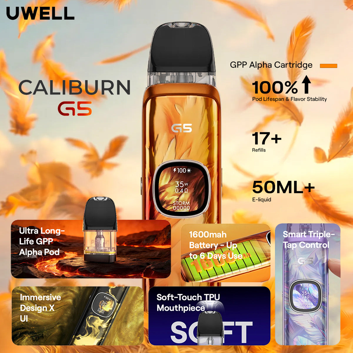 Uwell Caliburn G5 features