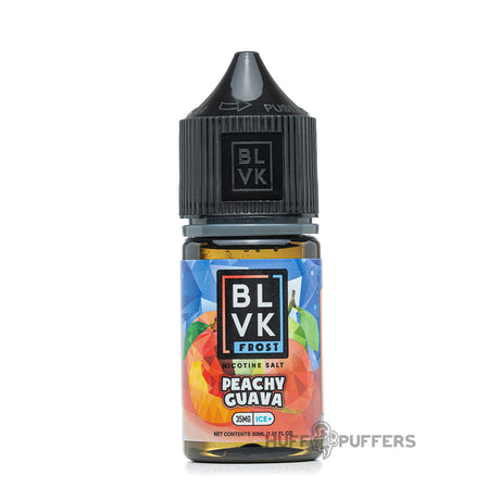 blvk frost salt peachy guava 30ml e-juice bottle