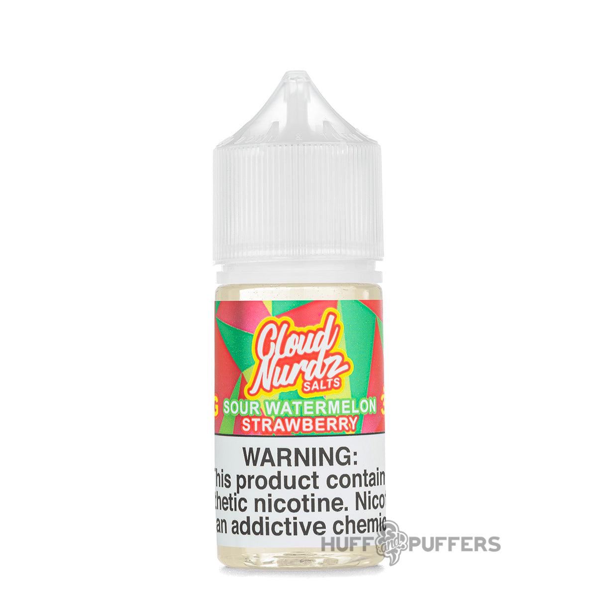 Cloud Nurdz Salts Sour Watermelon Strawberry 30ml e-juice bottle