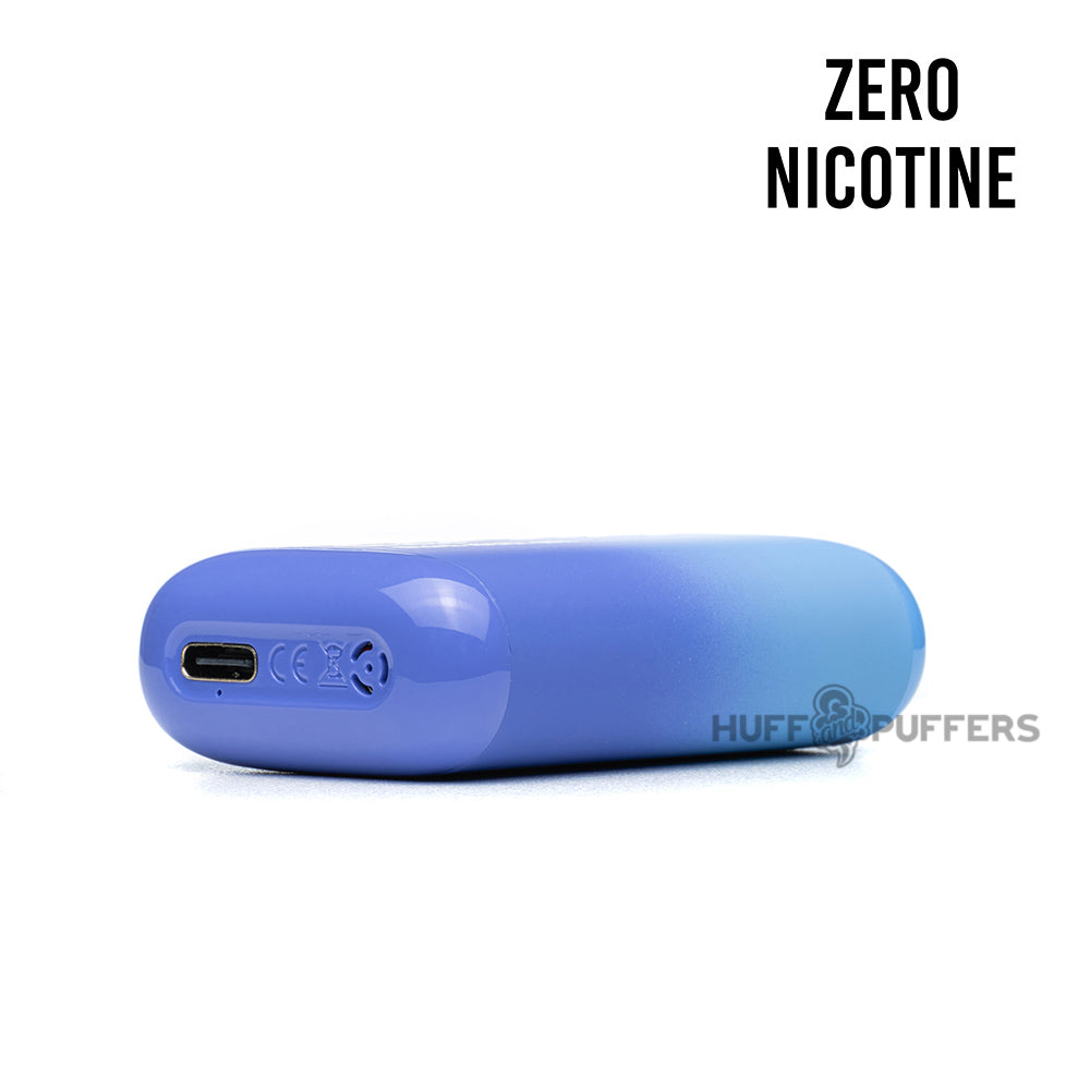 eb design bc5000 zero nicotine disposable vape blue razz ice bottom view