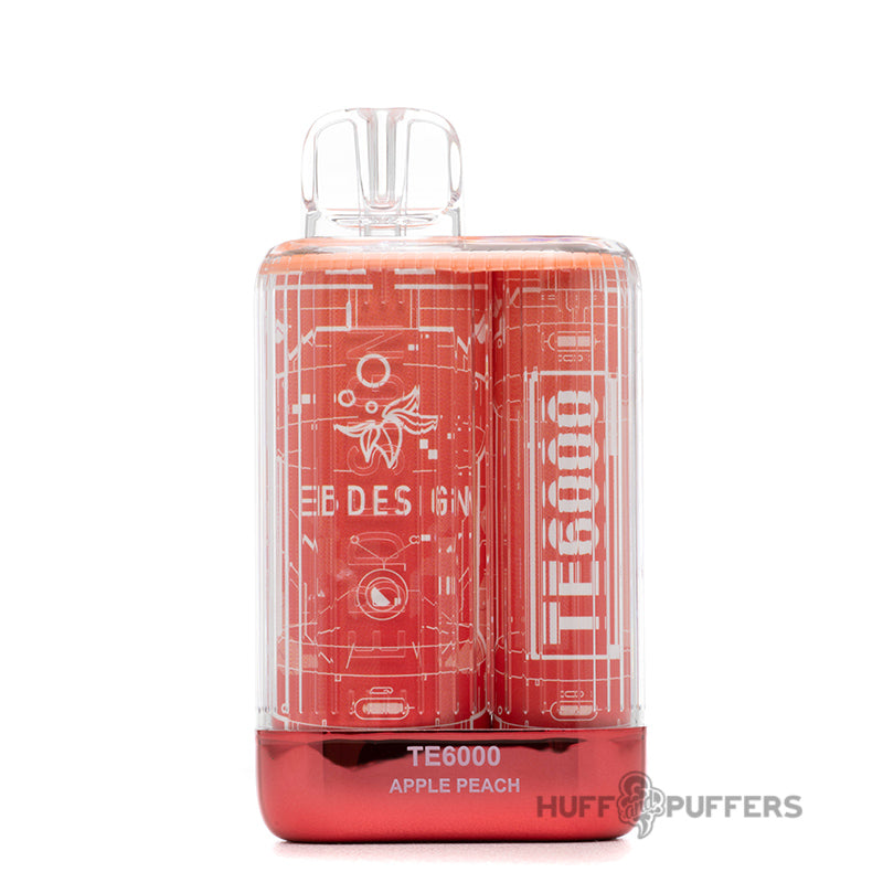 eb design te6000 disposable vape apple peach front view