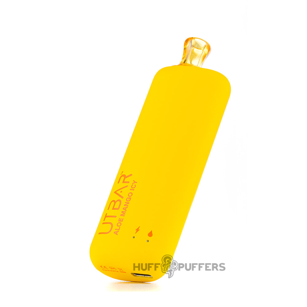 flum ut bar disposable vape aloe mango icy angled view