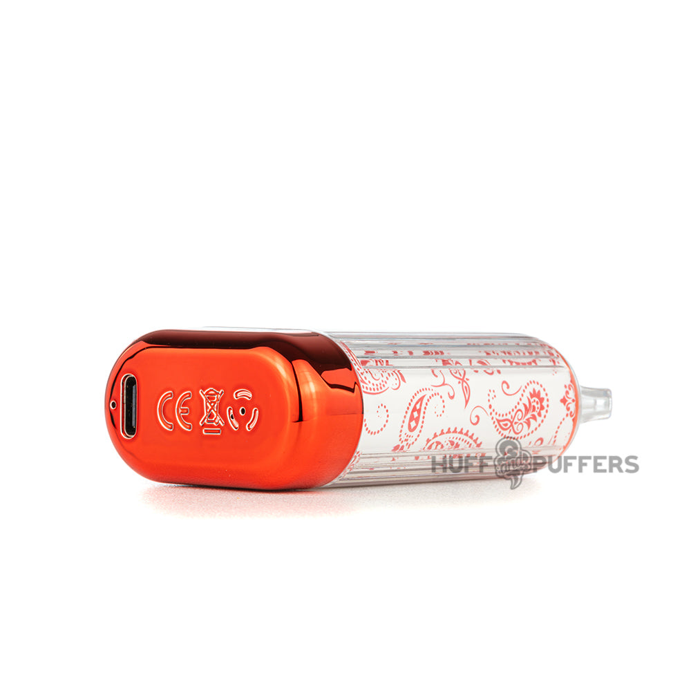 fog x clarity disposable vape apple juice bottom view of charge port