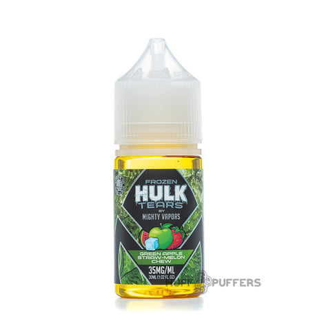 mighty vapors frozen hulk tears salt green apple straw-melon chew 30ml e-juice bottle