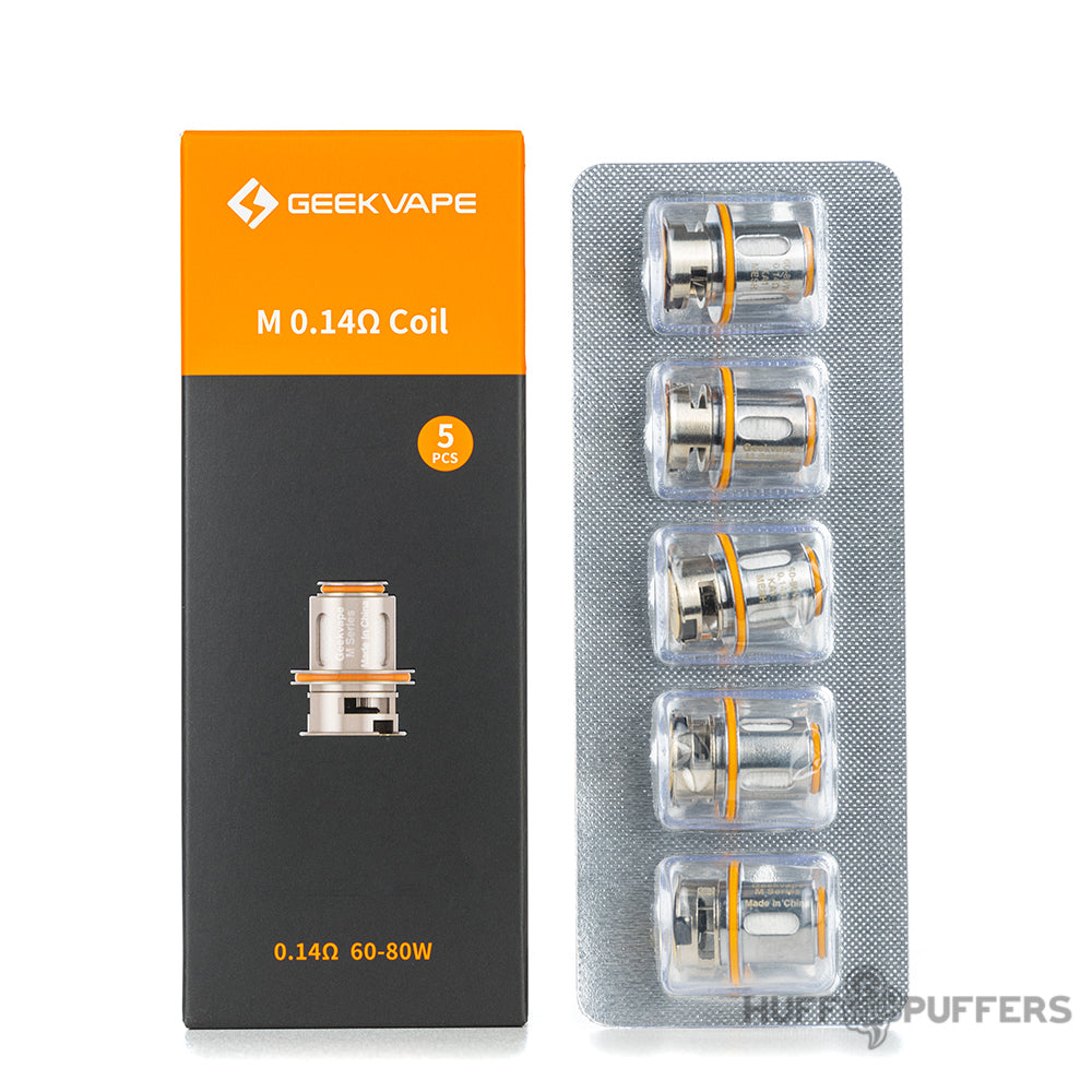 geekvape m series 0.14 ohm 5 pack with packaging