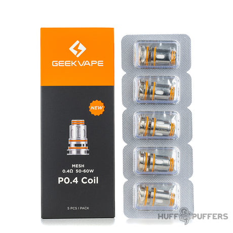 geekvape p series coils 0.4 ohm 5 pack with box packaging