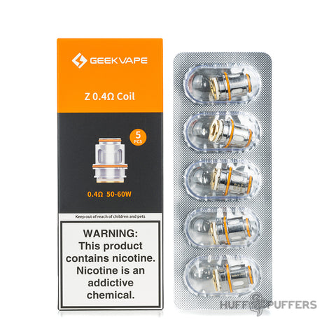 geekvape z zeus coils 0.4 ohm 5 pack with box packaging