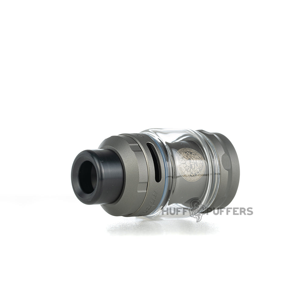 geekvape z zeus tank gunmetal laying down top view