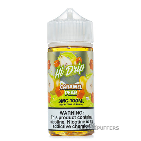 hi-drip caramel pear 100ml e-juice bottle