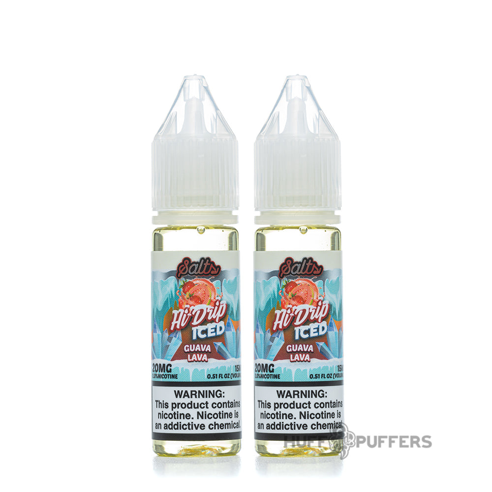 hi drip iced salts guava lava 2 15ml e-juice bottles
