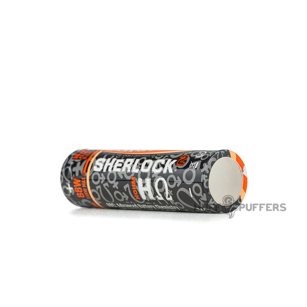 Hohm Tech Sherlock 20700 2782 mAh Battery laying down bottom view