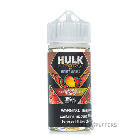 mighty vapors hulk tears mango straw-melon chew 100ml e-juice bottle