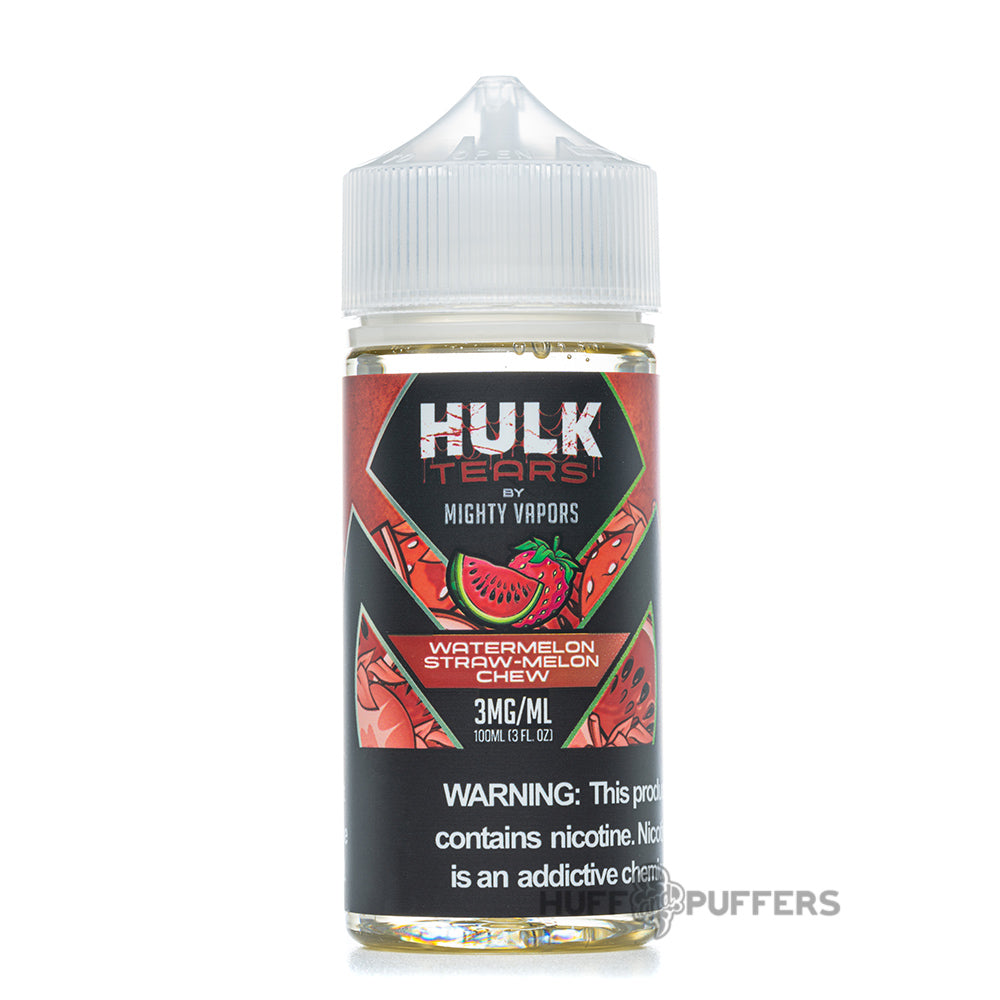 mighty vapors watermelon straw-melon chew 100ml e-juice bottle