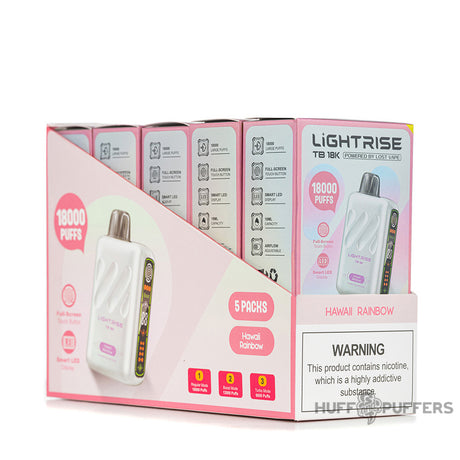 lightrise tb 18k disposable vape hawaii rainbow 5 pack