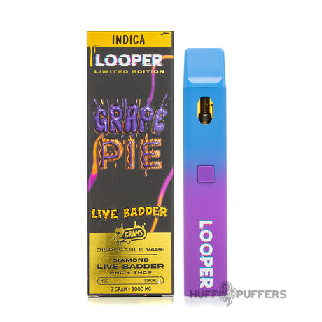 looper live badder disposable 2g grape pie indica with device