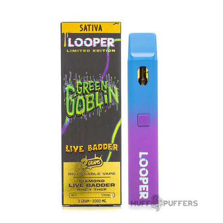 looper live badder disposable 2g green goblin sativa with device