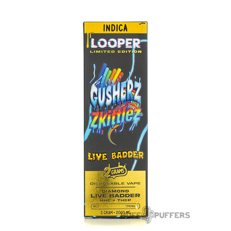 Looper Live Badder Disposable Vape 2G indica gusherz zkittlez