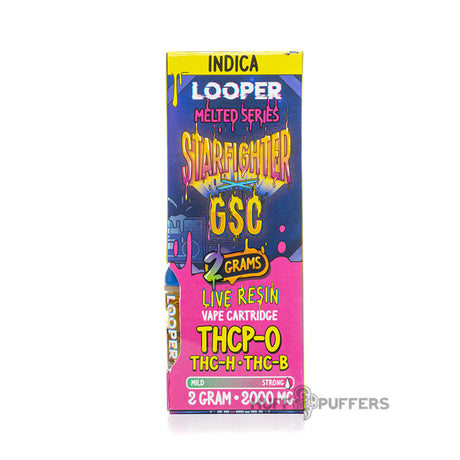looper melted series live resin cartridge 2g starfighter x gsx packaging