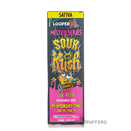 looper xl disposable vape 3g sour kush melted series sativa