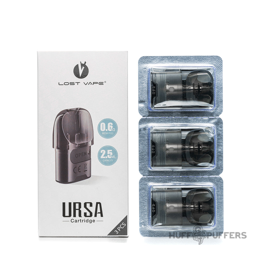 lost vape ursa cartridge 0.6ohm 3 pack with packaging