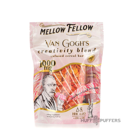 mellow fellow infused cereal bar van gogh's creativity blend strawberries & cream