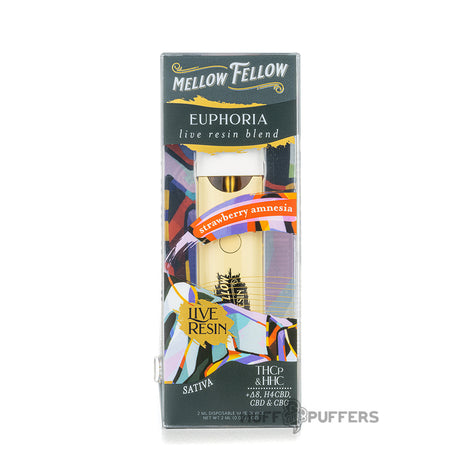 mellow fellow euphoria live resin blend 2ml disposable strawberry amnesia