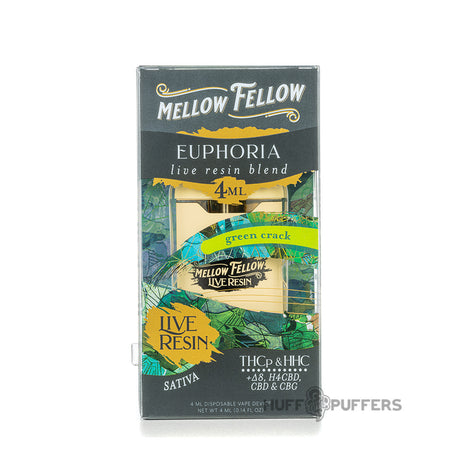 mellow fellow euphoria live resin blend disposable 4ml green crack