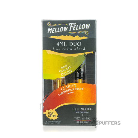 mellow fellow 4ml duo live resin cartridges cali gas x forbidden fruit