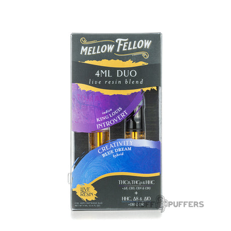 mellow fellow 4ml duo live resin blend cartridges king louis blue dream