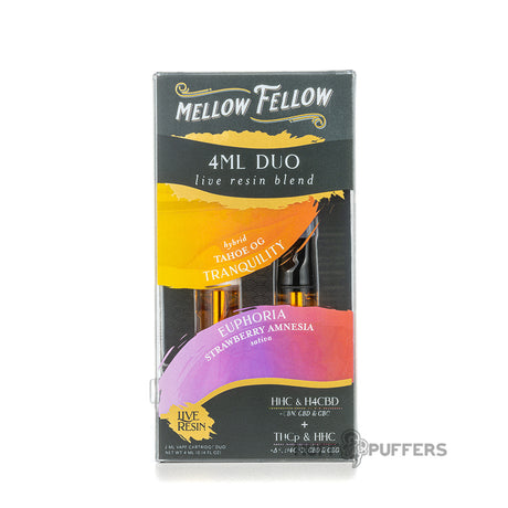 mellow fellow 4ml duo live resin blend cartridges tahoe og strawberry amnesia