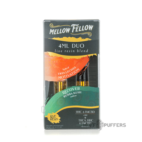 mellow fellow 4ml duo live resin blend cartridges tres leches bubba kush
