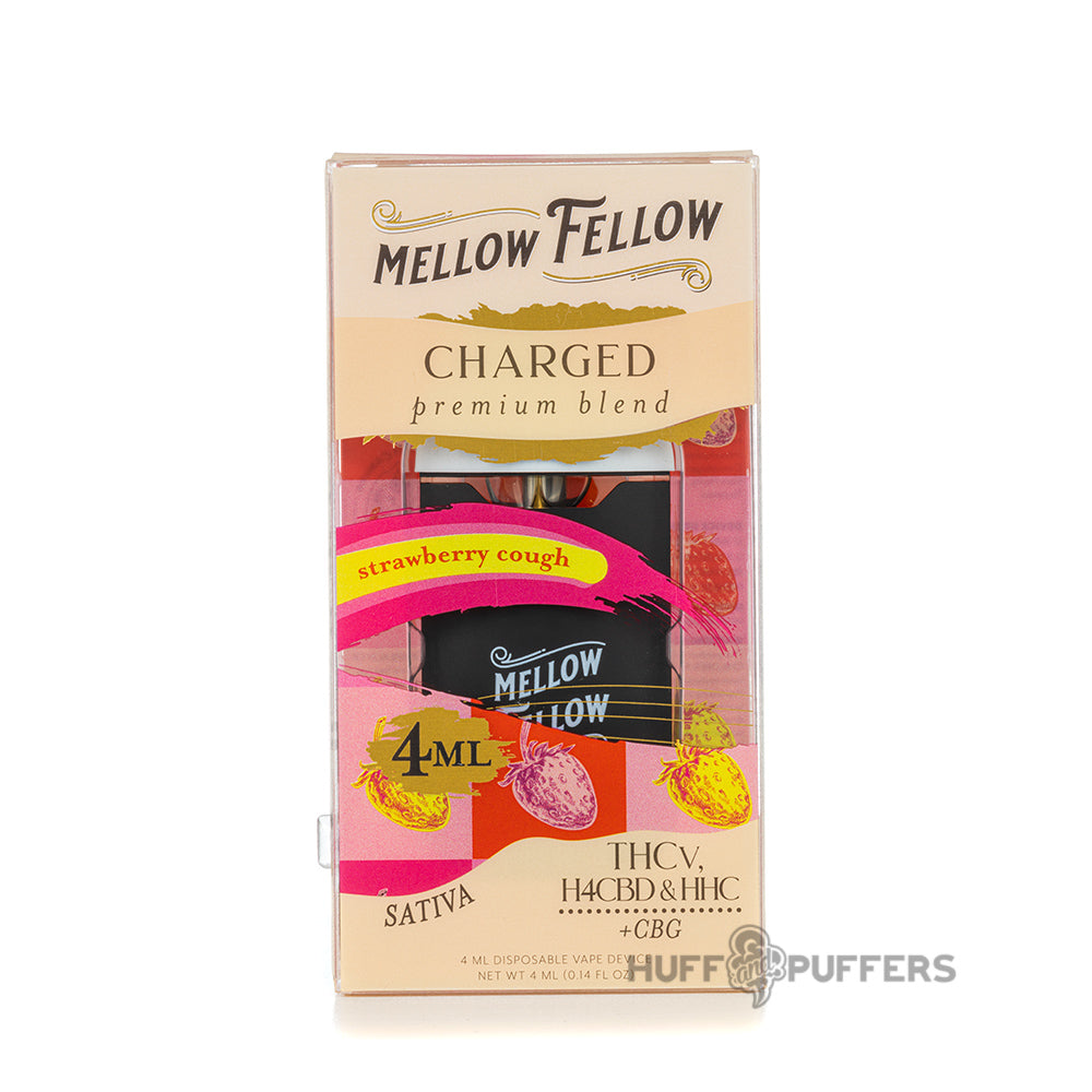 mellow fellow charged premium blend strawberry cough 4ml disposable