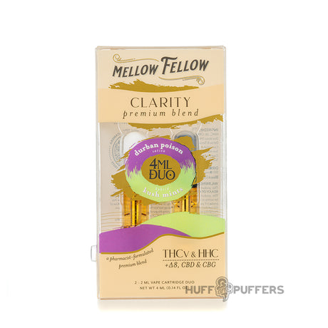 mellow fellow clarity premium blend duo cartridges 4ml durban poison kush mints