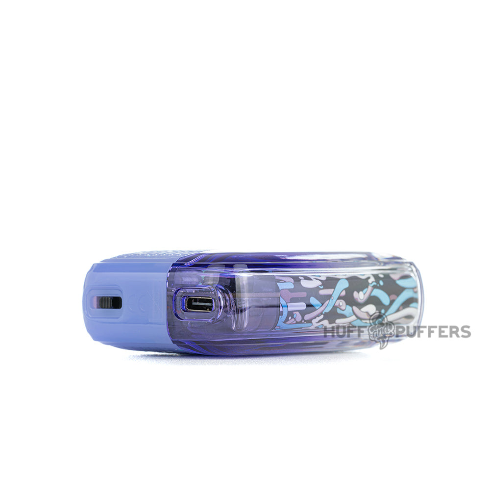 orion bar 10000 disposable vape blue razz ice laying down bottom view by lost vape