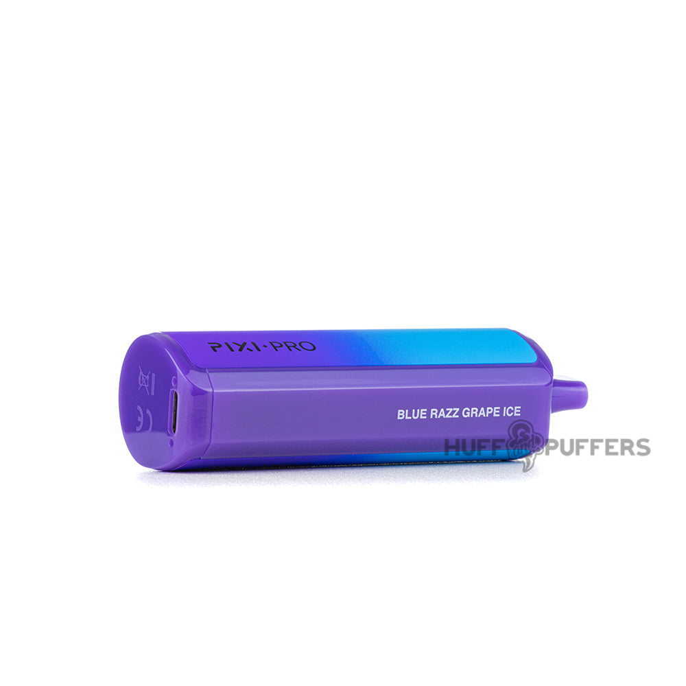 pixi pro disposable vape blue razz grape ice bottom view