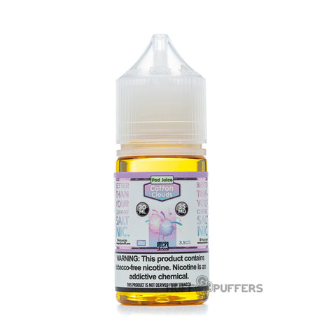 pod juice cotton clouds 30ml salt nicotine e-juice bottle