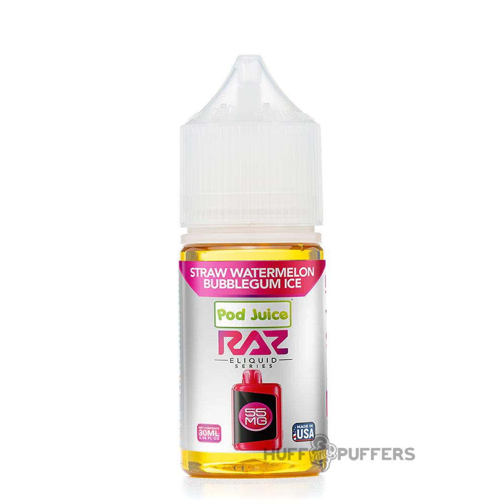 Straw Watermelon Bubblegum Ice Salt Nic | Pod Juice x Raz