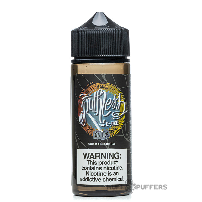 ruthless vapor mango on ice 120ml e-juice bottle