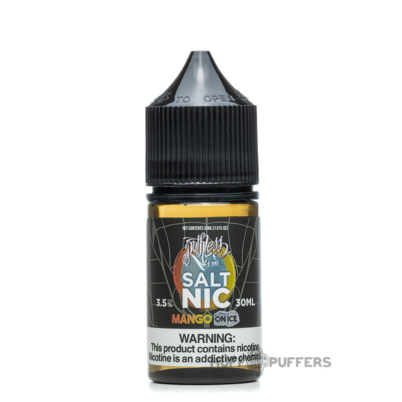 ruthless salt nic mango on ice 30ml e-juice bottle