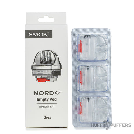 smok nord gt empty pod transparent 3 pack with box packaging