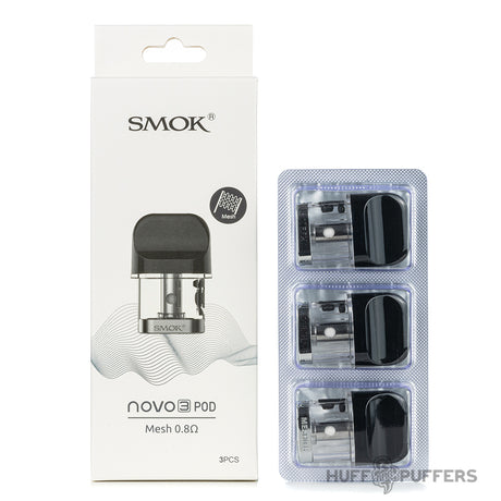 smok novo 3 replacement pods 3 pack with box packaging