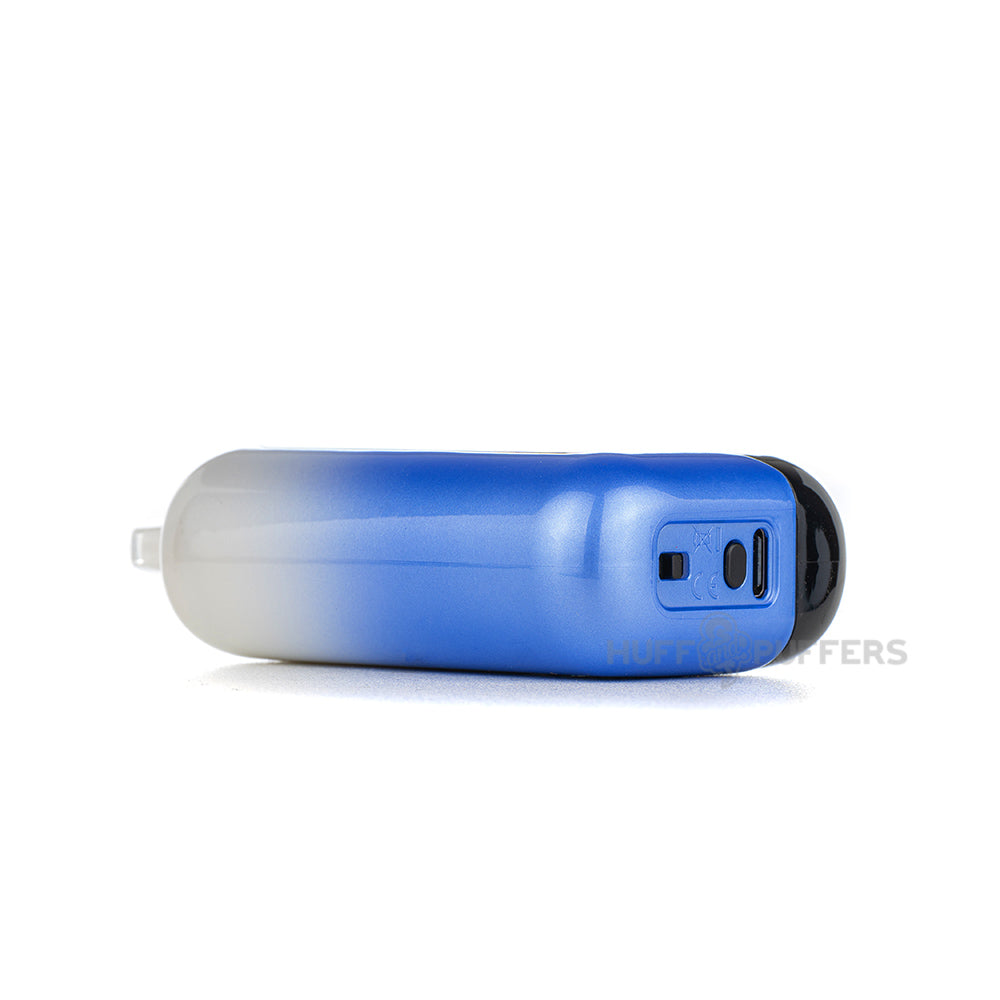 smok spaceman sp4000 disposable vape blue razz ice laying down bottom view