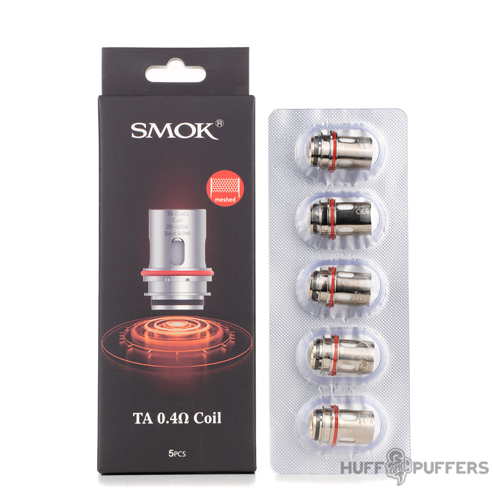 smok ta 0.4 ohm coils 5 pack with box packaging