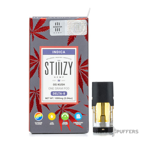 stiiizy 1 gram pods delta 8 og kush with pod
