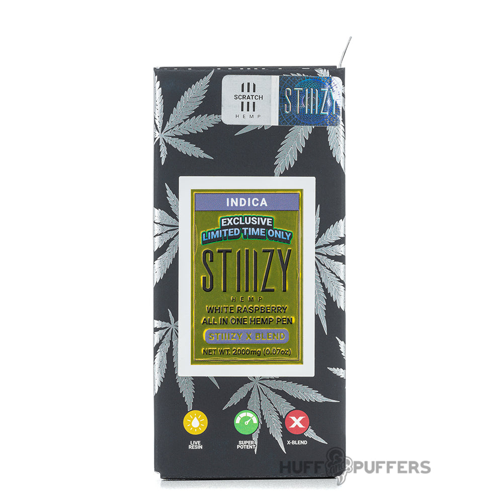 stiiizy aio hemp pen white raspberry indica
