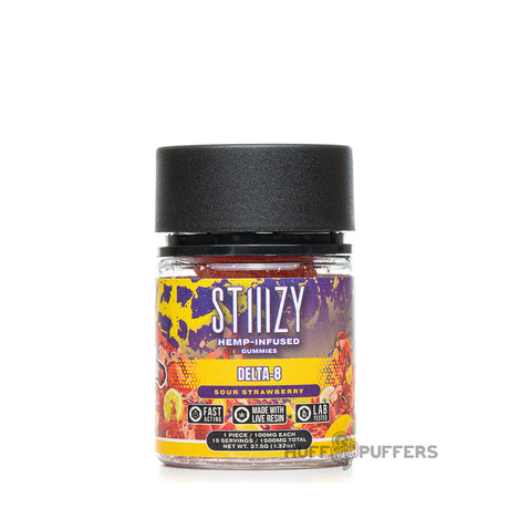 stiiizy hemp-infused delta-8 gummies sour strawberry