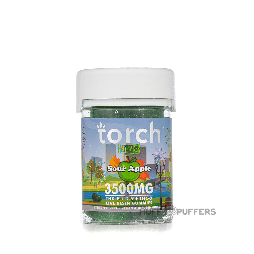 torch haymaker blend live resin gummies 3500mg sour apple